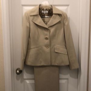 Tan pants suit